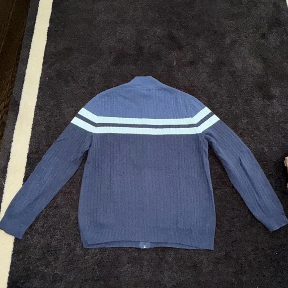 NEW Alfani Men's Navy Blue Striped Sweater - Picture 6 of 11